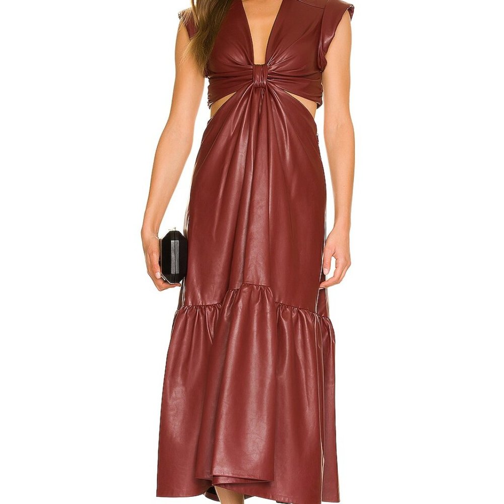 A.L.C Alexandria Faux Leather Cut-Out Dress
